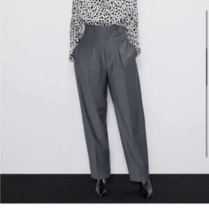 Zara Gray High-Waisted Trousers